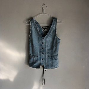 Vintage Harley Davidson Denim Corset
